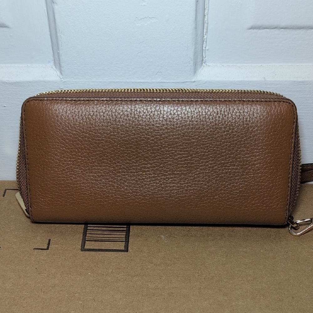 Michael Kors Brown Leather Wallet with Gold-Tone Accents - Picture 3 of 4